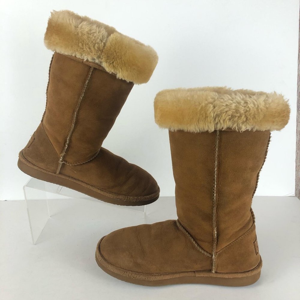 *SOLD* L.L. Bean Shearling Fleece Lined Suede Boots Sz 8 - Picture 3 of 10